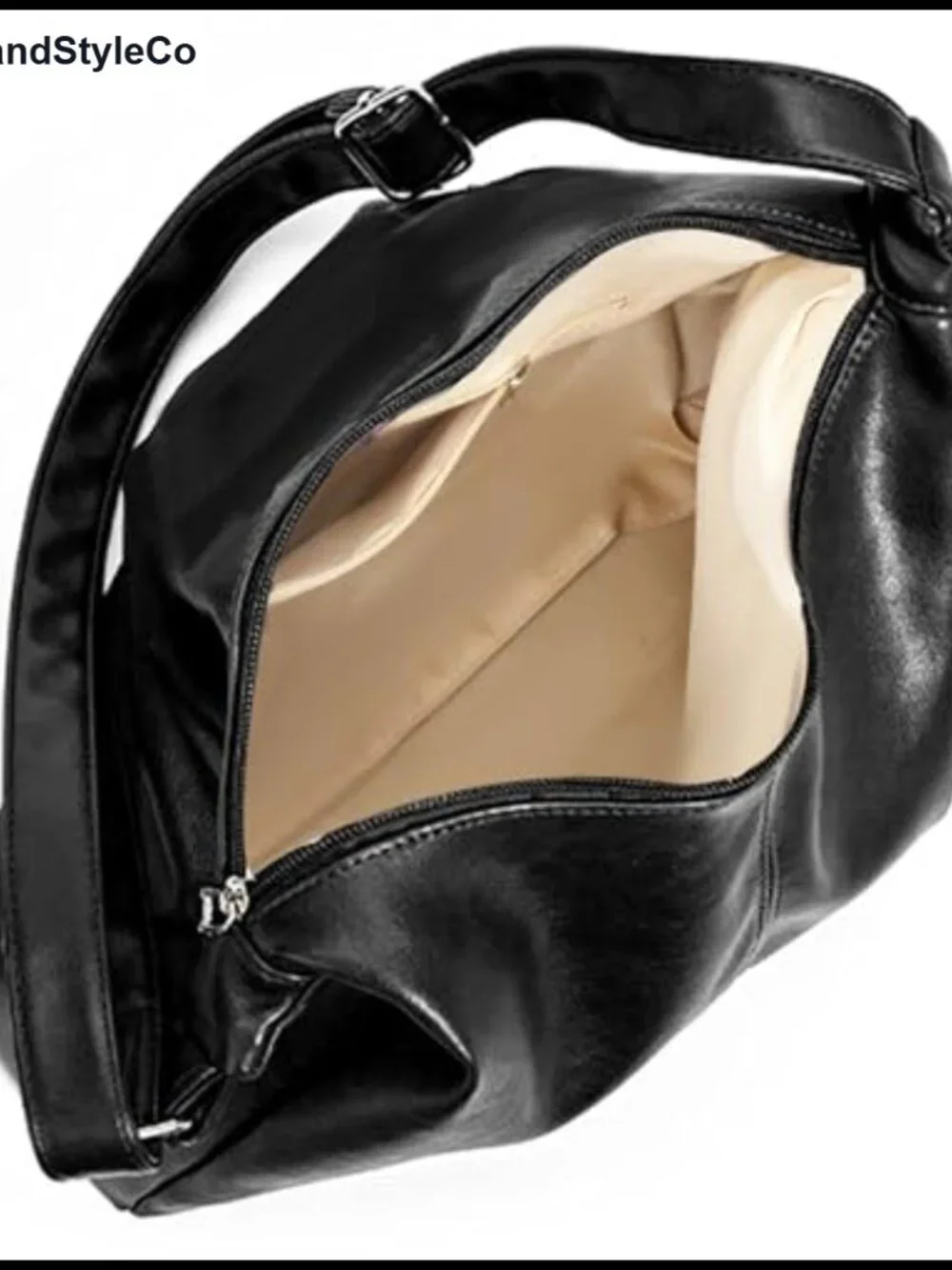 Faux Leather Hobo Shoulder Bag Slouchy Adjustable Strap Women Purse